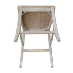 Tabouret de bar à hauteur de comptoir X-Back 24" – Bois de parawood massif lavé gris/taupe, capacité de 102 kg