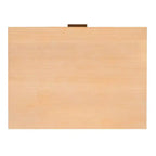 Table de chevet à 2 tiroirs – Fini bois naturel, MDF et bois d'hévéa, 25,25 po L × 26,5 po H