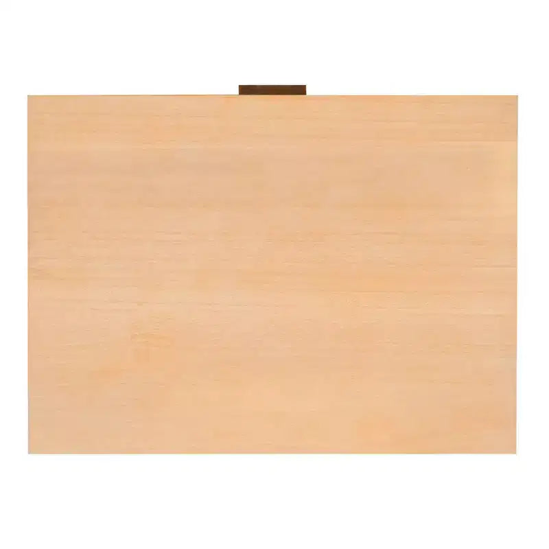 Table de chevet à 2 tiroirs – Fini bois naturel, MDF et bois d'hévéa, 25,25 po L × 26,5 po H