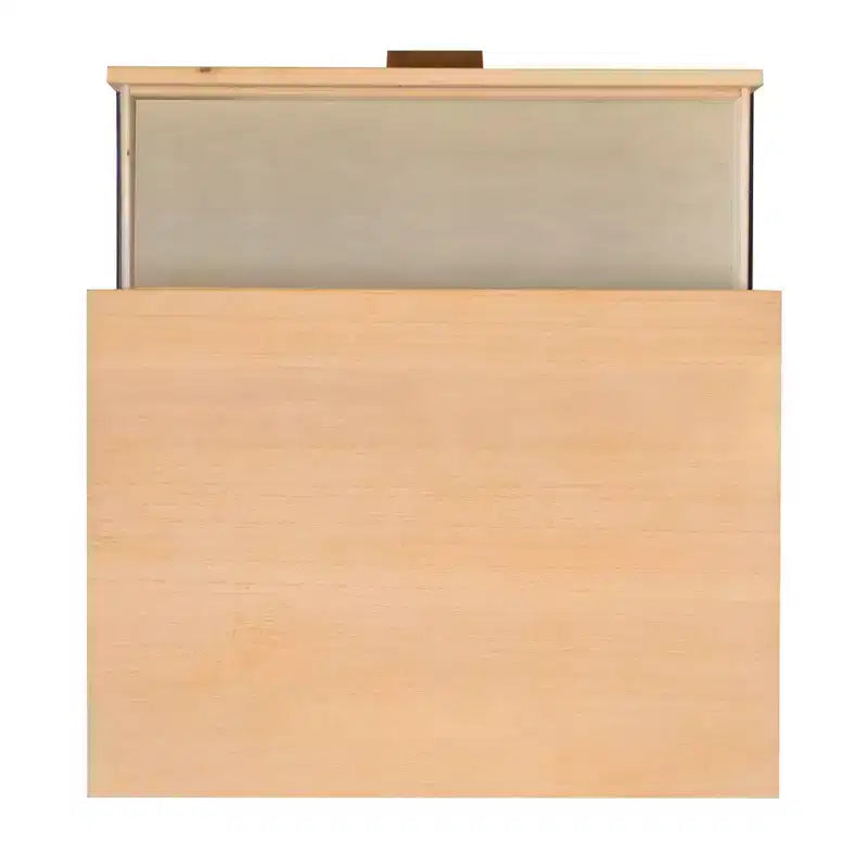 Table de chevet à 2 tiroirs – Fini bois naturel, MDF et bois d'hévéa, 25,25 po L × 26,5 po H