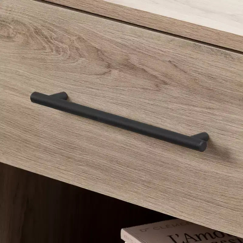Table de chevet Primo 1 tiroir en chêne rustique - Poignée en métal, Rangement à étagère ouverte