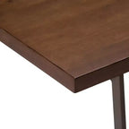 Bureau en bois massif de 168 cm avec plateau coulissant pour clavier et piètement en métal – Marron vieilli naturel, style industriel
