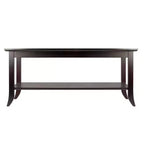Table basse à plateau en verre avec étagère inférieure – Structure en bois expresso, 101,6 cm de large, style contemporain