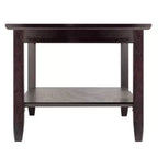 Table basse à plateau en verre avec étagère inférieure – Structure en bois expresso, 101,6 cm de large, style contemporain