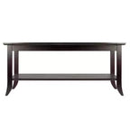 Table basse à plateau en verre avec étagère inférieure – Structure en bois expresso, 101,6 cm de large, style contemporain