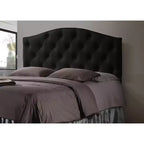 Tête de lit festonnée capitonnée en similicuir – Style moderne contemporain, pieds réglables, 55,58 po L