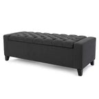 Banc de rangement capitonné – Pieds en bouleau marron foncé, 50 po l, capacité de 113 kg