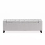 Banc de rangement capitonné – Pieds en bouleau marron foncé, 50 po l, capacité de 113 kg