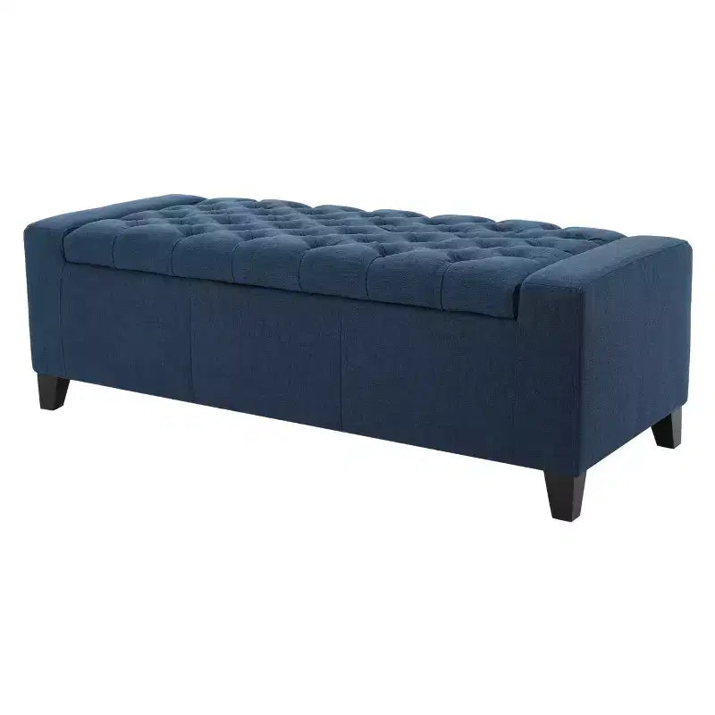 Banc de rangement capitonné – Pieds en bouleau marron foncé, 50 po l, capacité de 113 kg