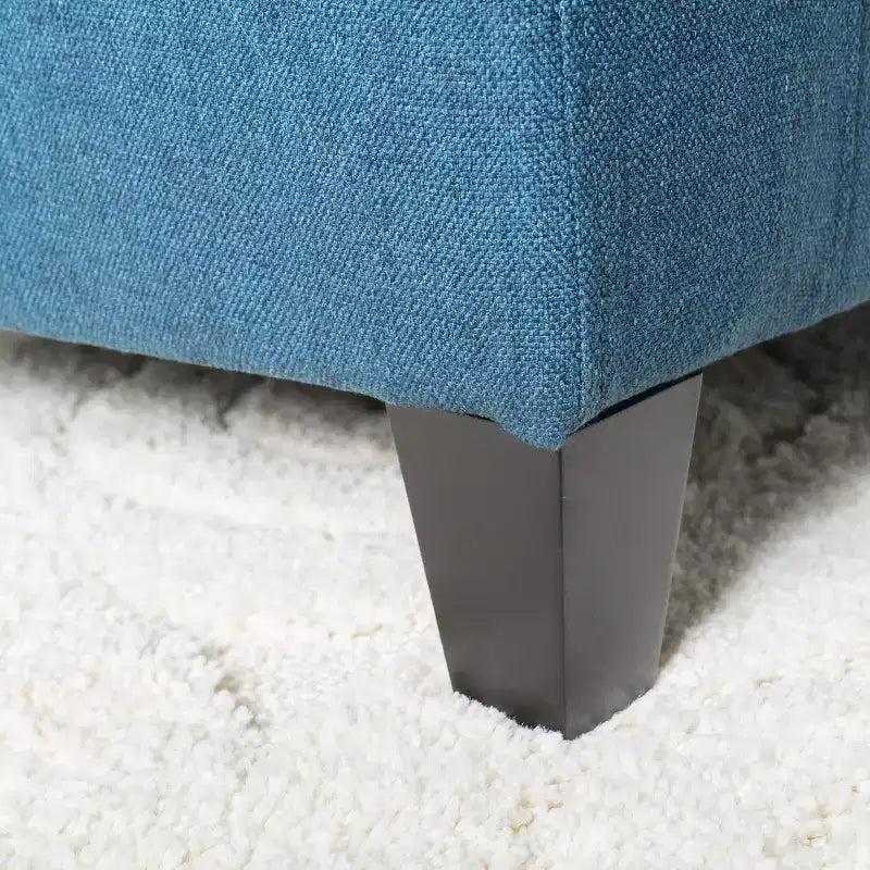 Banc de rangement capitonné – Pieds en bouleau marron foncé, 50 po l, capacité de 113 kg