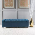 Banc de rangement capitonné – Pieds en bouleau marron foncé, 50 po l, capacité de 113 kg