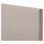 Lit plateforme grand format avec tête de lit capitonnée piquée – Polyester beige clair, sommier tapissier non requis