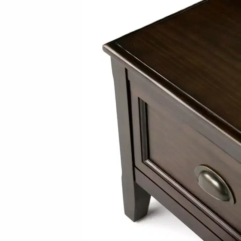 Banc de rangement d'entrée de 42 po avec 2 tiroirs – Pin massif, poignées en bronze antique, 2 places