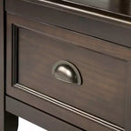Banc de rangement d'entrée de 42 po avec 2 tiroirs – Pin massif, poignées en bronze antique, 2 places
