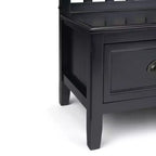 Banc de rangement d'entrée de 42 po avec 2 tiroirs – Pin massif, poignées en bronze antique, 2 places
