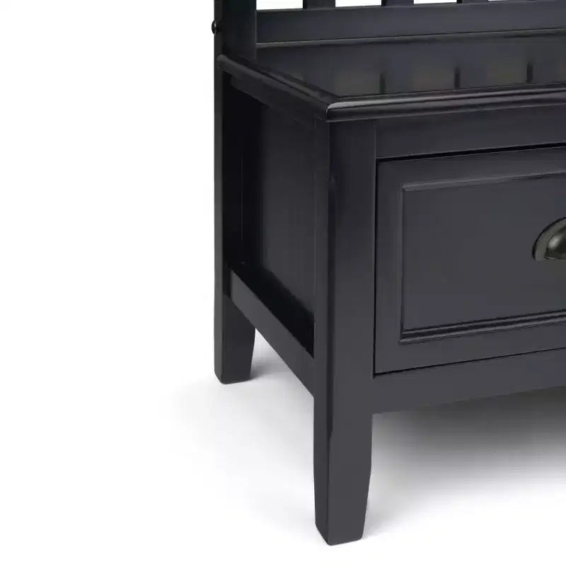 Banc de rangement d'entrée de 42 po avec 2 tiroirs – Pin massif, poignées en bronze antique, 2 places