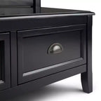 Banc de rangement d'entrée de 42 po avec 2 tiroirs – Pin massif, poignées en bronze antique, 2 places
