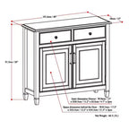 Meuble de rangement pour entrée 100 cm – Pin massif, 2 tiroirs et 2 portes, marron rustique vieilli naturel
