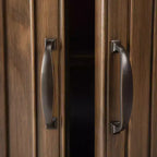 Meuble de rangement pour entrée 100 cm – Pin massif, 2 tiroirs et 2 portes, marron rustique vieilli naturel