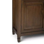 Meuble de rangement pour entrée 100 cm – Pin massif, 2 tiroirs et 2 portes, marron rustique vieilli naturel
