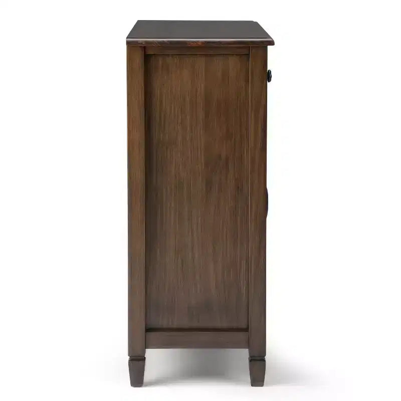 Meuble de rangement pour entrée 100 cm – Pin massif, 2 tiroirs et 2 portes, marron rustique vieilli naturel