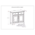 Meuble de rangement pour entrée 100 cm – Pin massif, 2 tiroirs et 2 portes, marron rustique vieilli naturel