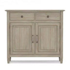 Meuble de rangement pour entrée 100 cm – Pin massif, 2 tiroirs et 2 portes, marron rustique vieilli naturel
