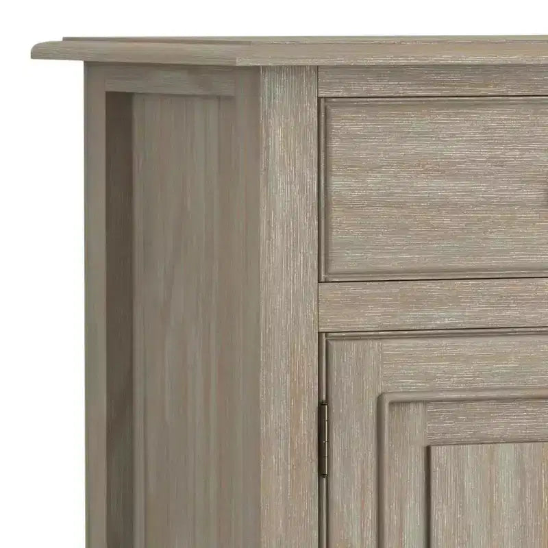 Meuble de rangement pour entrée 100 cm – Pin massif, 2 tiroirs et 2 portes, marron rustique vieilli naturel