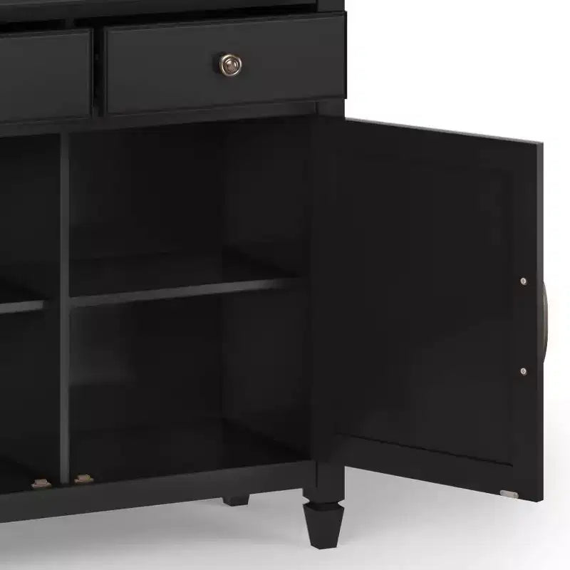 Meuble de rangement pour entrée 100 cm – Pin massif, 2 tiroirs et 2 portes, marron rustique vieilli naturel