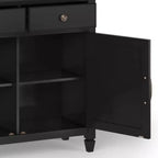 Meuble de rangement pour entrée 100 cm – Pin massif, 2 tiroirs et 2 portes, marron rustique vieilli naturel