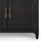 Meuble de rangement pour entrée 100 cm – Pin massif, 2 tiroirs et 2 portes, marron rustique vieilli naturel