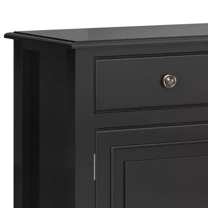 Meuble de rangement pour entrée 100 cm – Pin massif, 2 tiroirs et 2 portes, marron rustique vieilli naturel