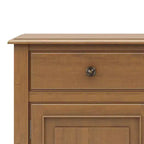Meuble de rangement pour entrée 100 cm – Pin massif, 2 tiroirs et 2 portes, marron rustique vieilli naturel