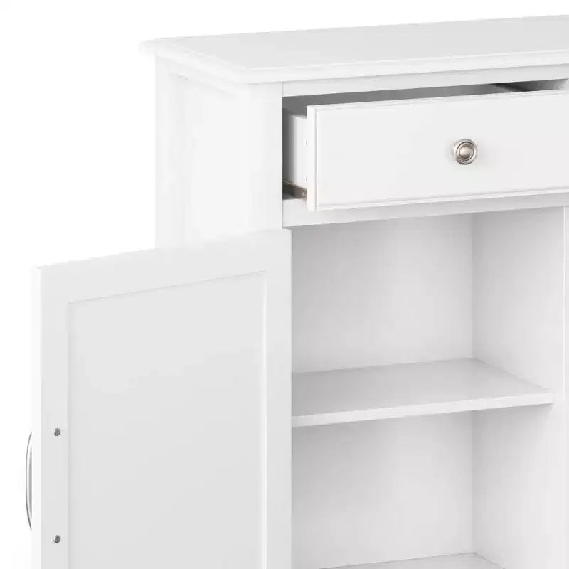 Meuble de rangement pour entrée 100 cm – Pin massif, 2 tiroirs et 2 portes, marron rustique vieilli naturel