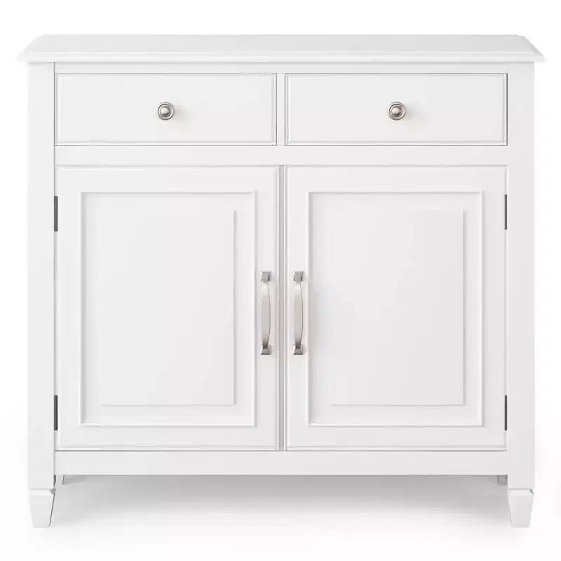 Meuble de rangement pour entrée 100 cm – Pin massif, 2 tiroirs et 2 portes, marron rustique vieilli naturel