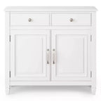 Meuble de rangement pour entrée 100 cm – Pin massif, 2 tiroirs et 2 portes, marron rustique vieilli naturel