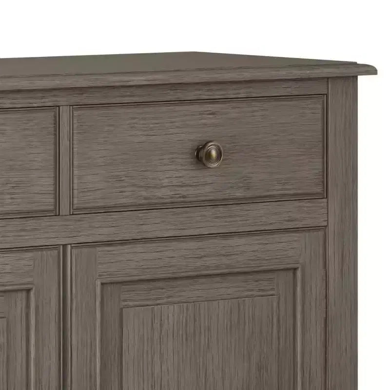 Meuble de rangement pour entrée 100 cm – Pin massif, 2 tiroirs et 2 portes, marron rustique vieilli naturel