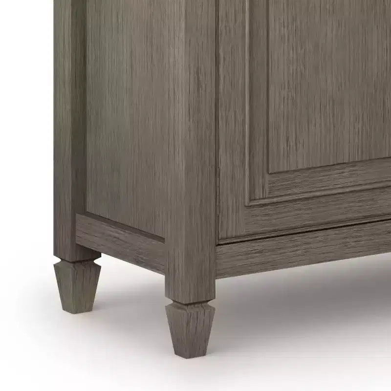 Meuble de rangement pour entrée 100 cm – Pin massif, 2 tiroirs et 2 portes, marron rustique vieilli naturel
