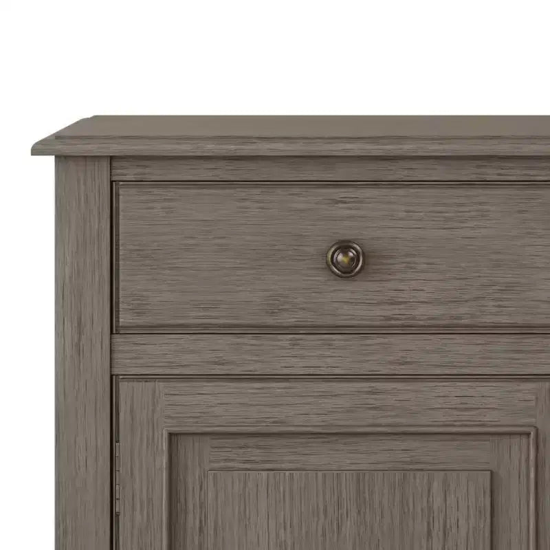 Meuble de rangement pour entrée 100 cm – Pin massif, 2 tiroirs et 2 portes, marron rustique vieilli naturel