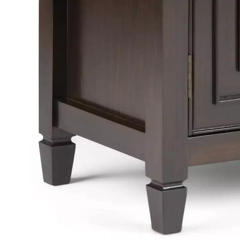 Meuble de rangement pour entrée 100 cm – Pin massif, 2 tiroirs et 2 portes, marron rustique vieilli naturel