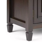 Meuble de rangement pour entrée 100 cm – Pin massif, 2 tiroirs et 2 portes, marron rustique vieilli naturel