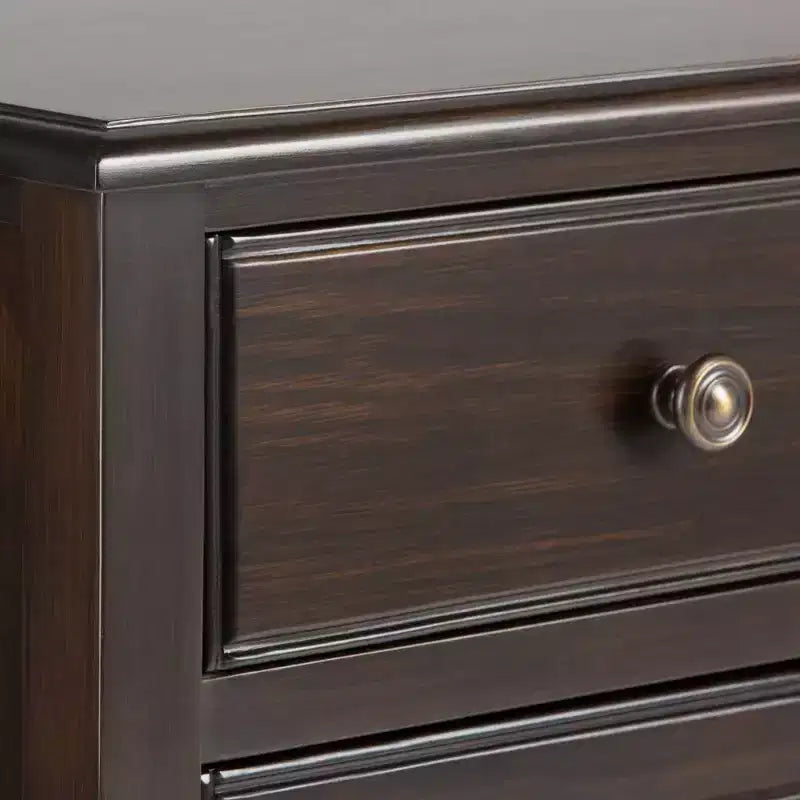 Meuble de rangement pour entrée 100 cm – Pin massif, 2 tiroirs et 2 portes, marron rustique vieilli naturel