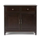 Meuble de rangement pour entrée 100 cm – Pin massif, 2 tiroirs et 2 portes, marron rustique vieilli naturel