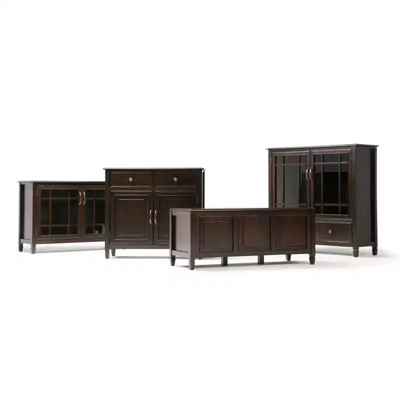 Meuble de rangement pour entrée 100 cm – Pin massif, 2 tiroirs et 2 portes, marron rustique vieilli naturel